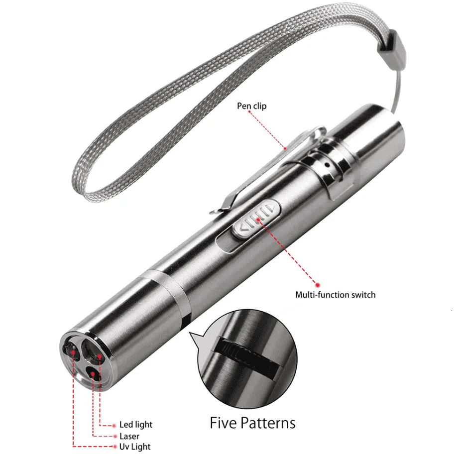 3 in 1 Laser / UV Light / LED Light USB Charge