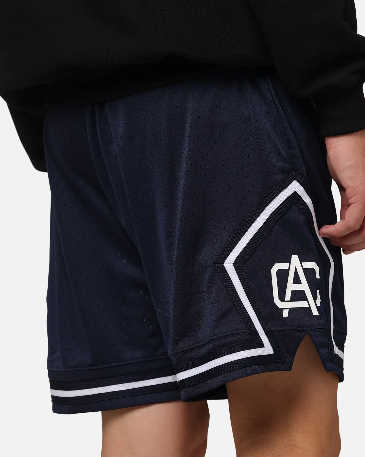 Carre Fold Mesh Basketball Shorts Navy/White