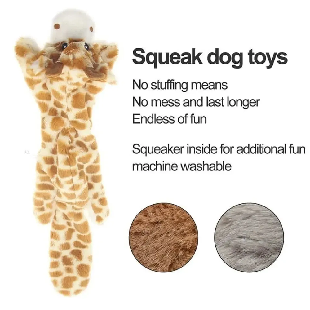Durable Washable Unstuffed Squeaky Dog Plush Toy for Medium Large Dog