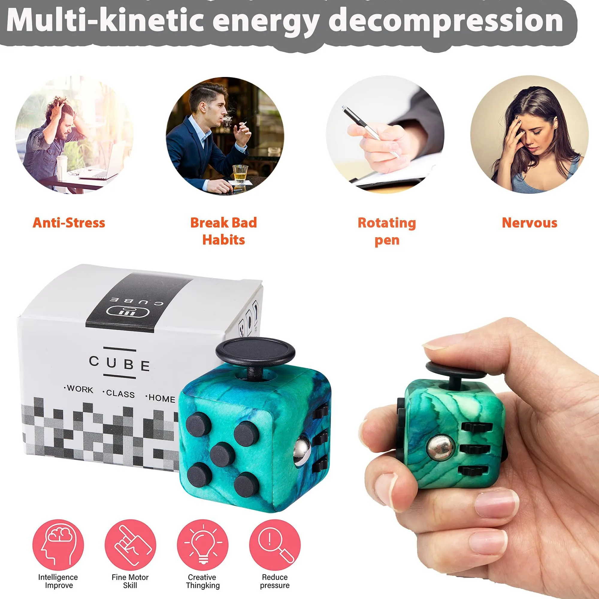 Green Fidget Cube Fidget Toy ADHD Stress Anxiety