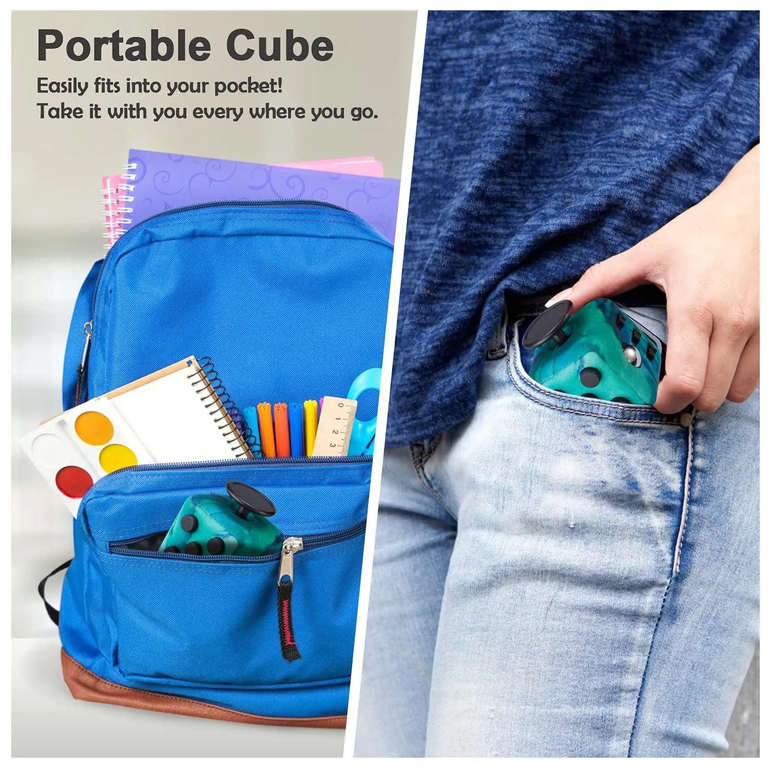 Green Fidget Cube Fidget Toy ADHD Stress Anxiety