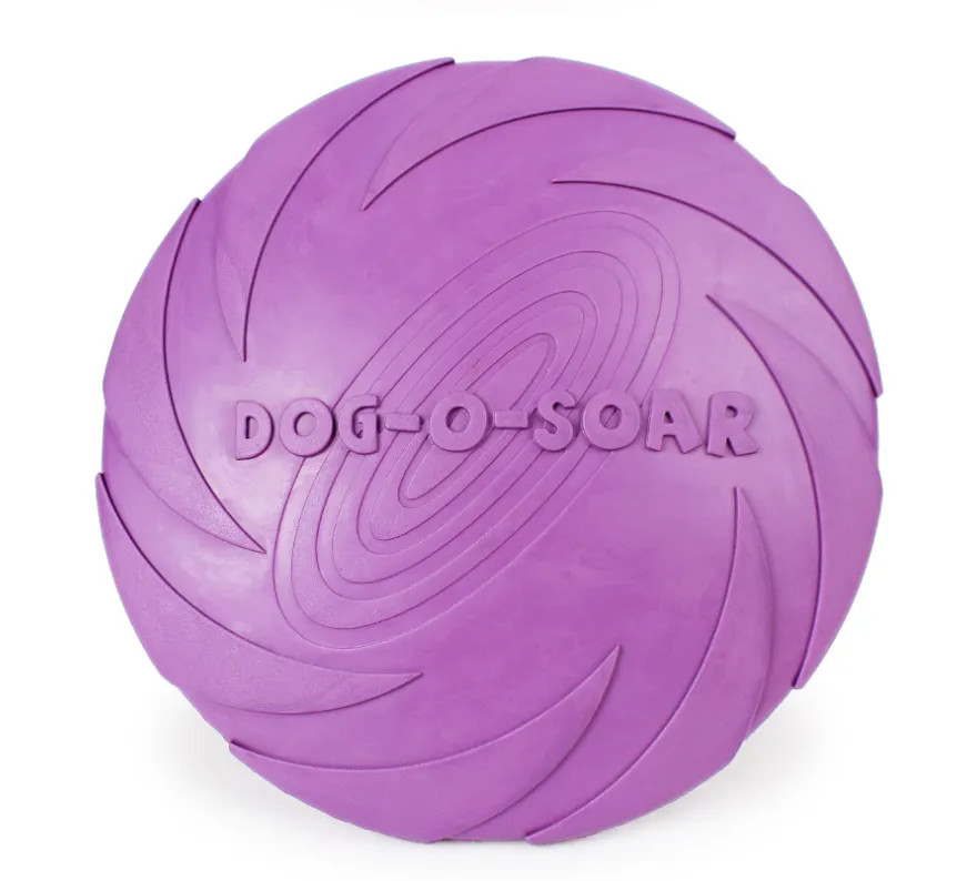 Rubber Frisbee Toy Soft Chew Bite Flying Discs Training Interactive Puppy 15cm